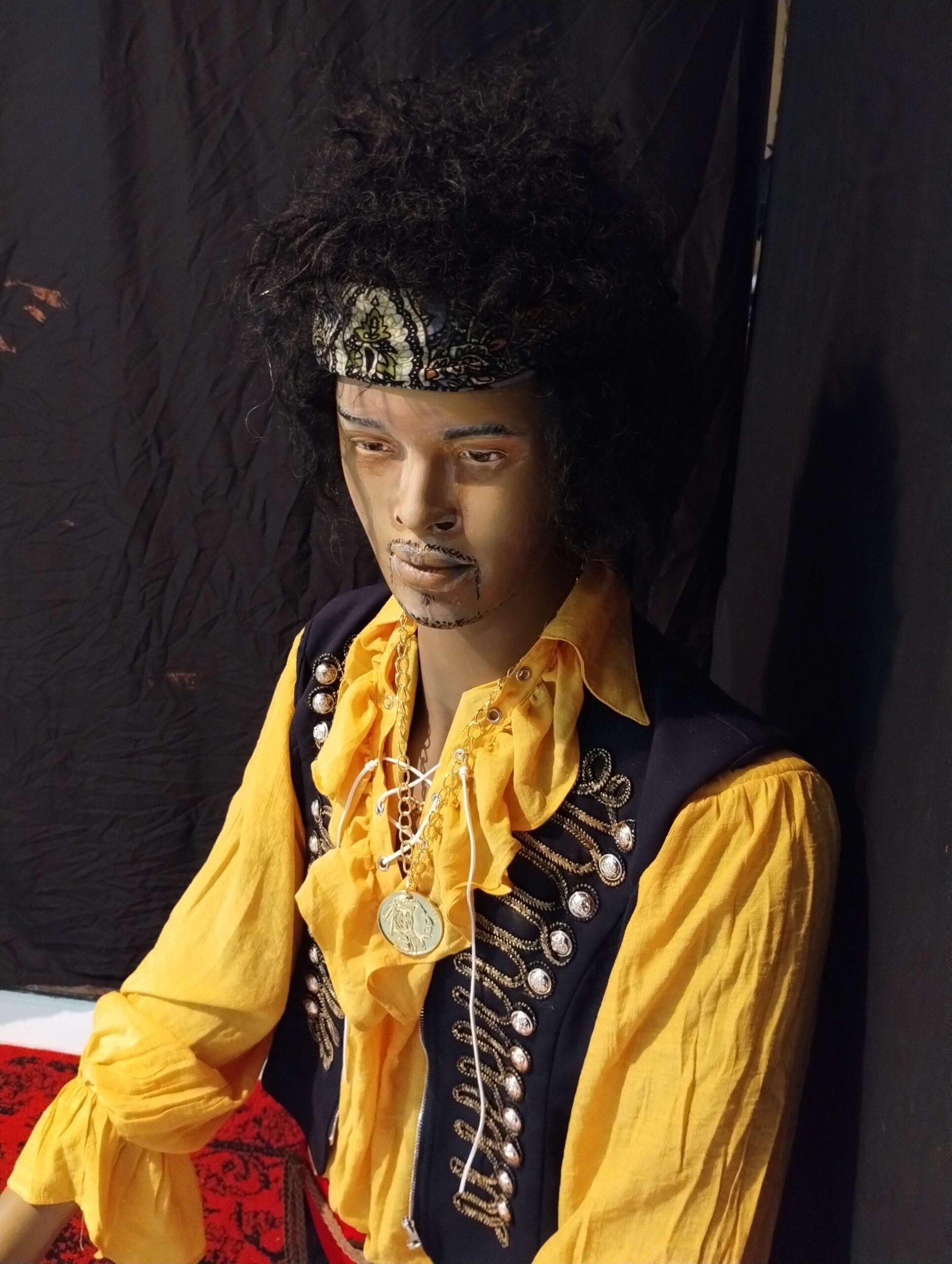 Dressed in vibrant yellow and black outfit